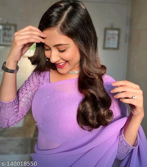 Lavender Colour Saree For Farewell - OrderMeFirst