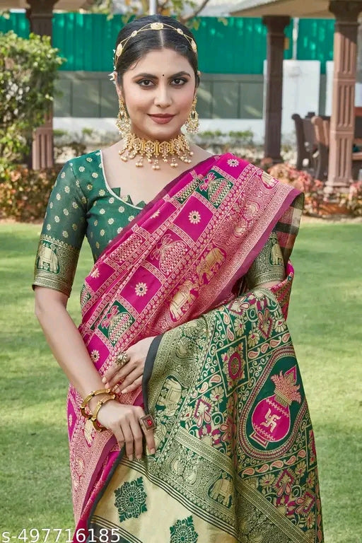 Cotton Silk Jacquard Saree - OrderMeFirst