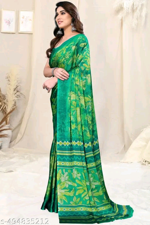 Chiffon Floral Printed Saree - OrderMeFirst
