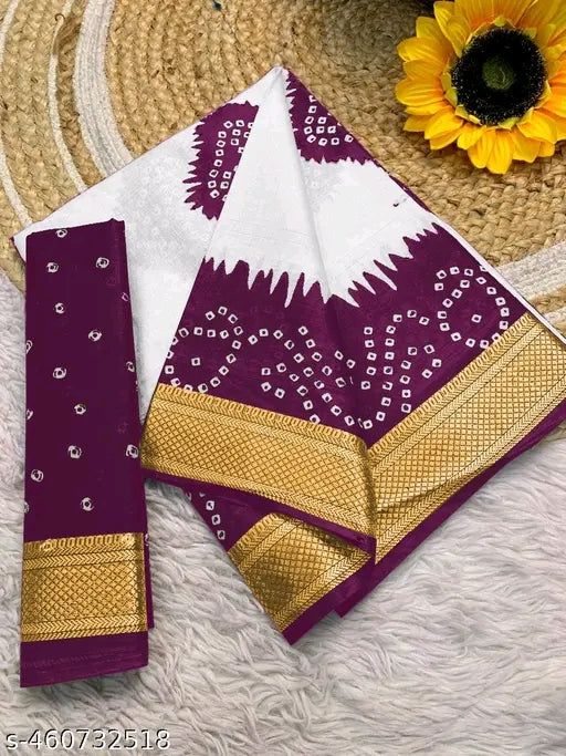 Cotton Bandhani Saree