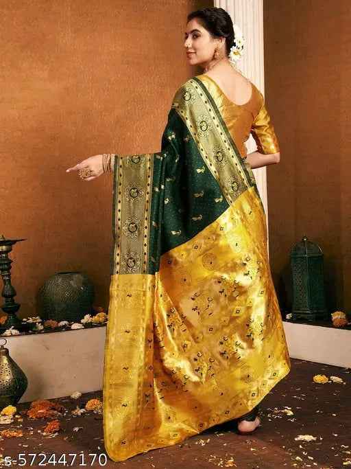 Green Firozi Paithani Saree
