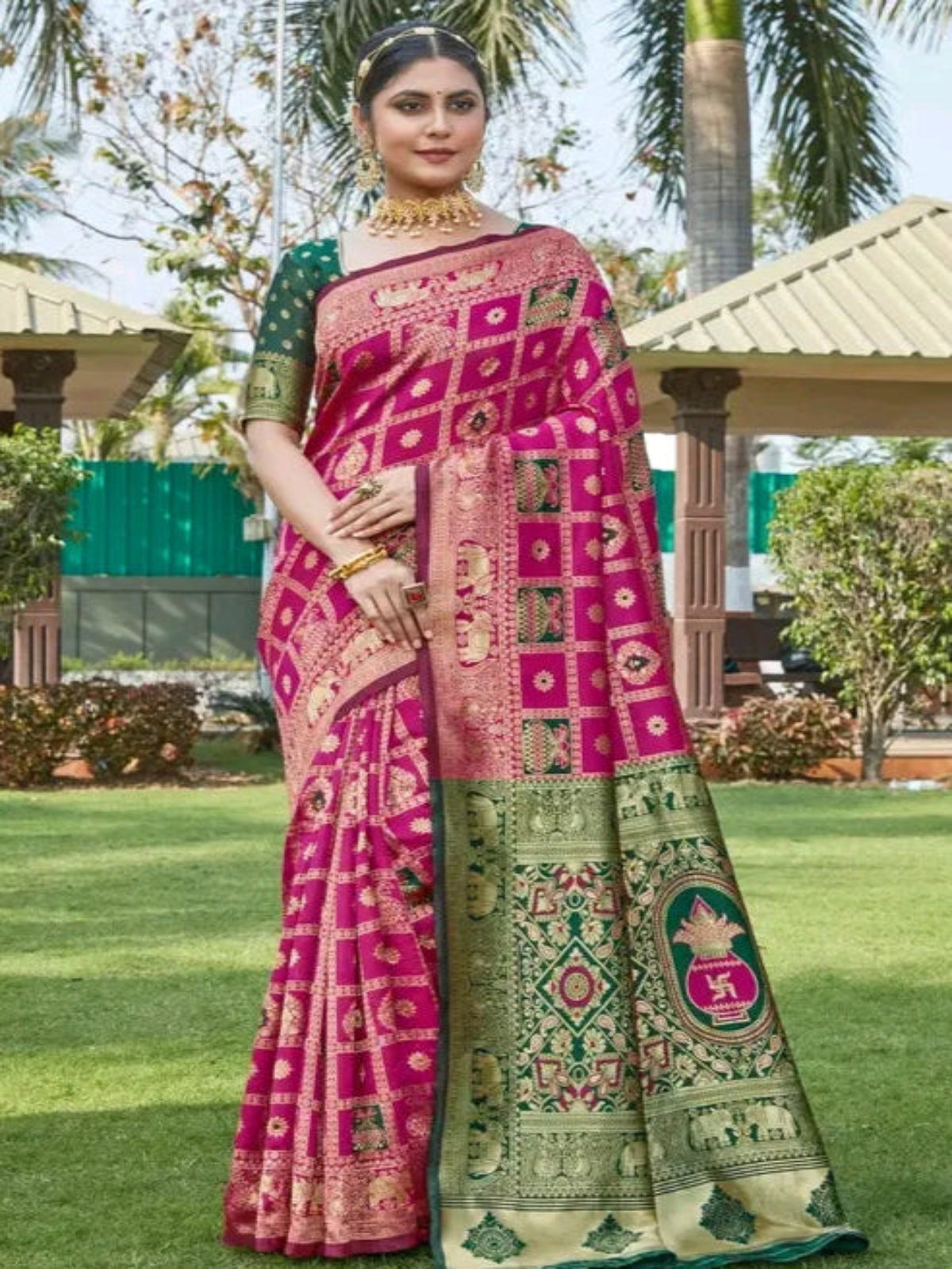 Cotton Silk Jacquard Saree - OrderMeFirst