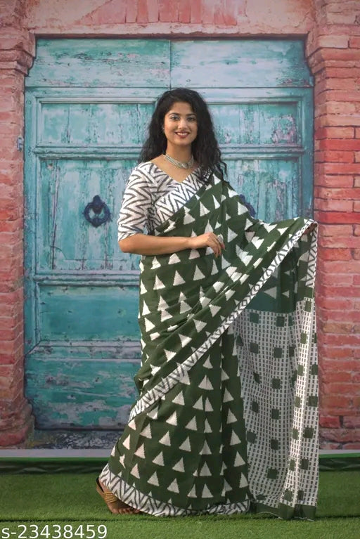 Ethnic Cotton Mulmul Saree - OrderMeFirst