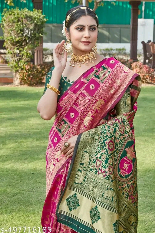 Cotton Silk Jacquard Saree - OrderMeFirst