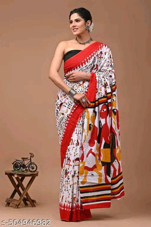 Rovim Women Mulmul Saree - OrderMeFirst
