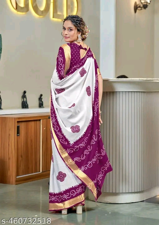 Cotton Bandhani Saree