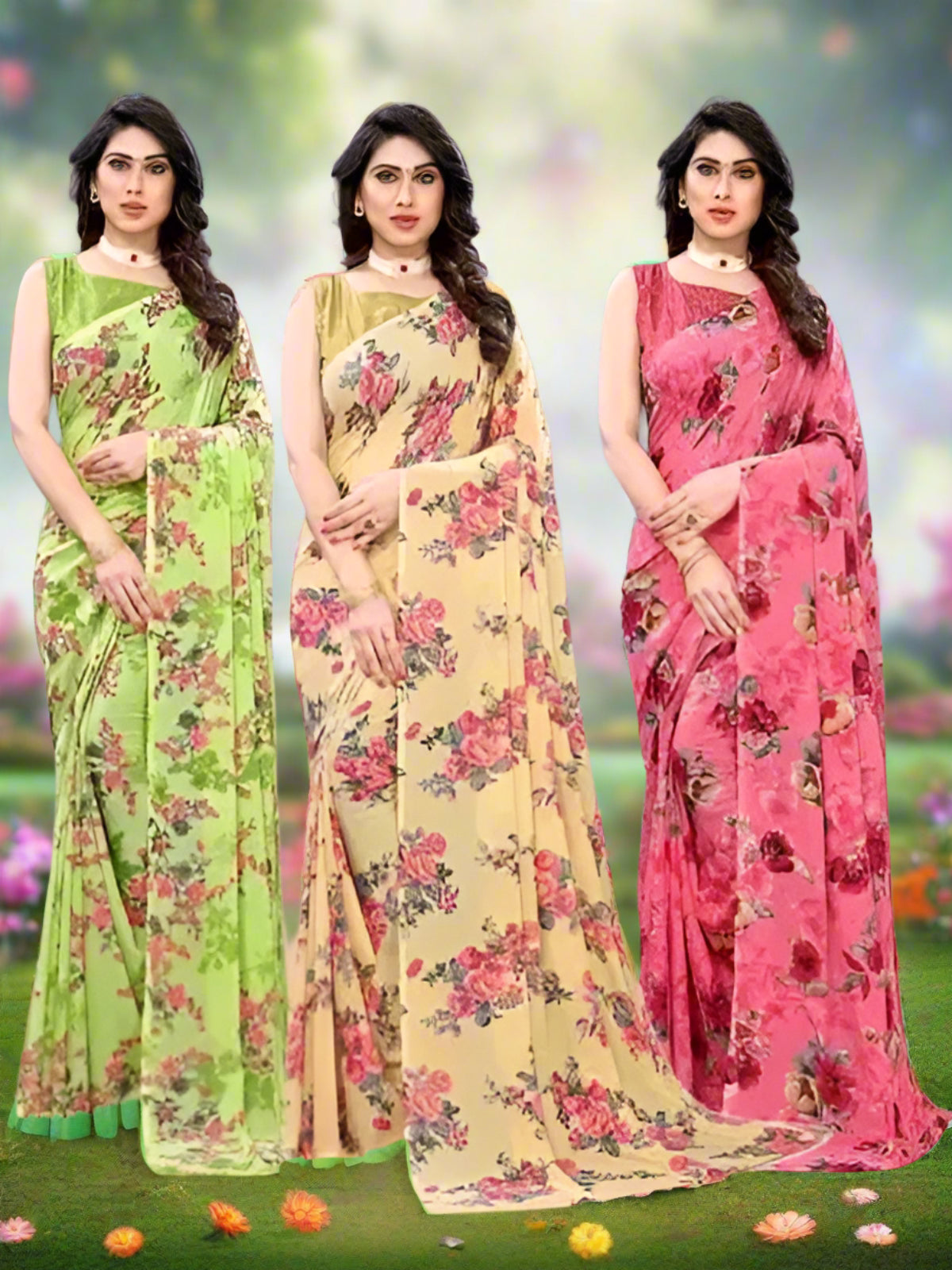 Buy 2 Get 1 Georgette Sarees
