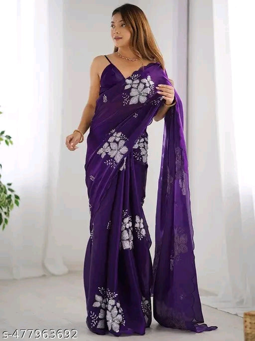 Silk Sequence Work Saree