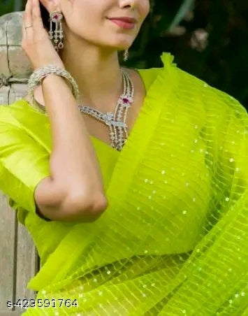 Frill Perrot Sequence Saree - OrderMeFirst