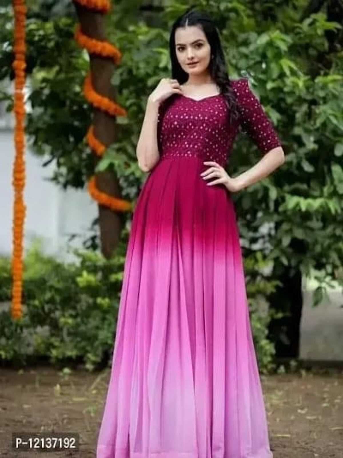 Attractive Georgette Gowns For Women OrderMeFirst