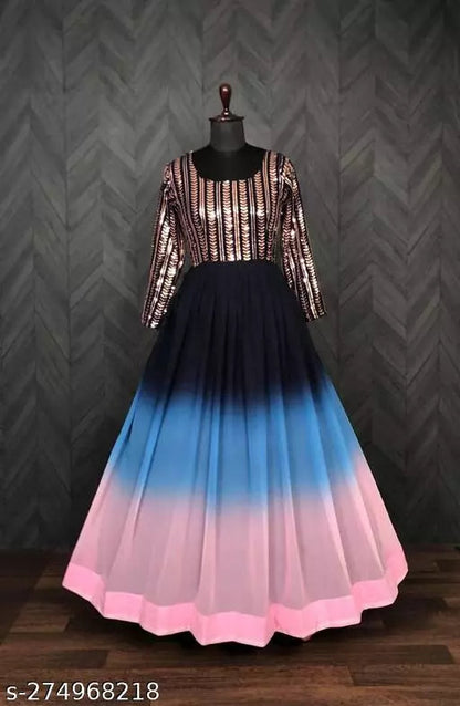 Awesome classic multicolour padding gown for women OrderMeFirst