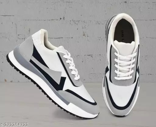 BB LAA Grey White New Collection Men's Casual Sports Shoes OrderMeFirst