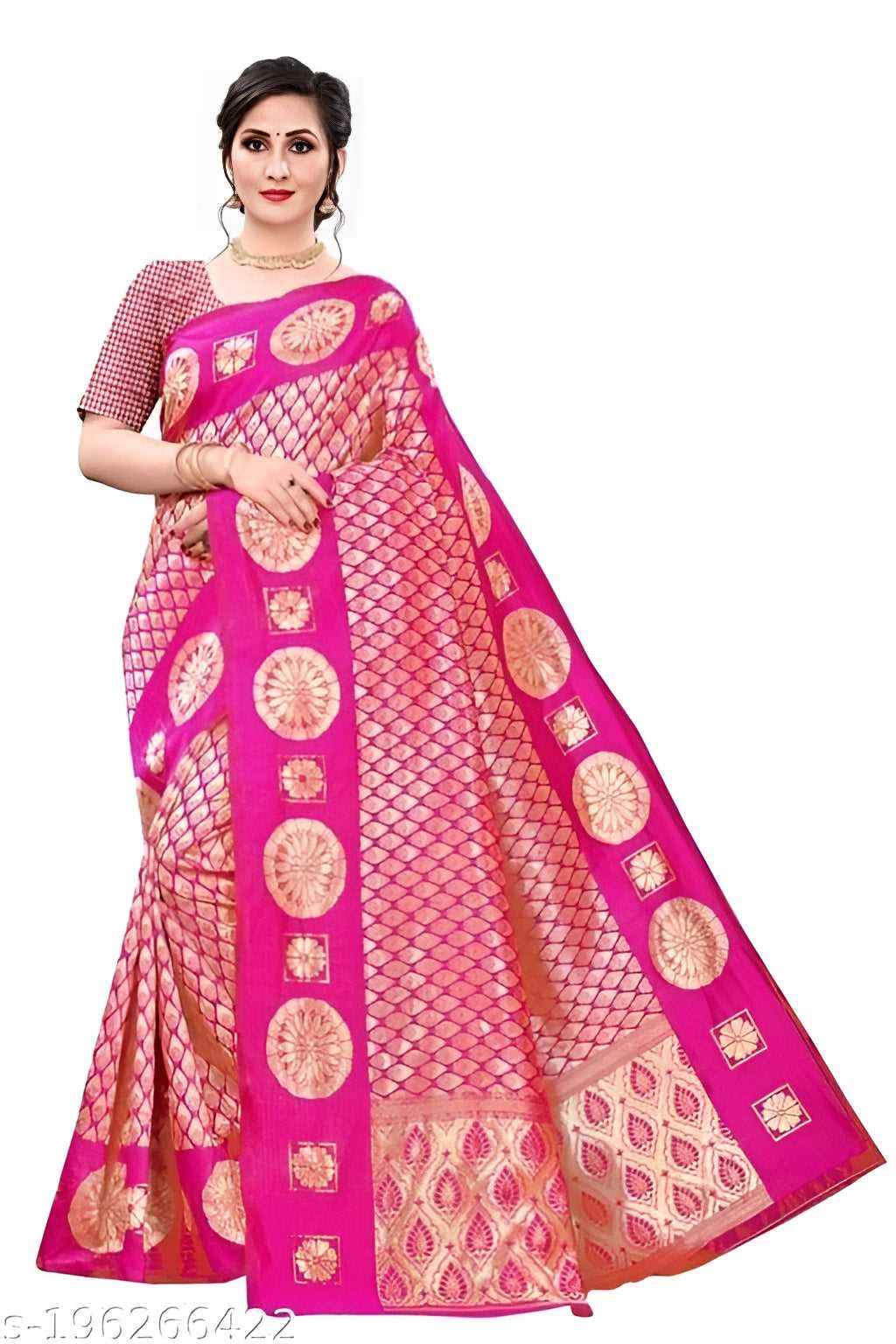 Banarasi Soft Lichi Silk Saree with Blouse OrderMeFirst