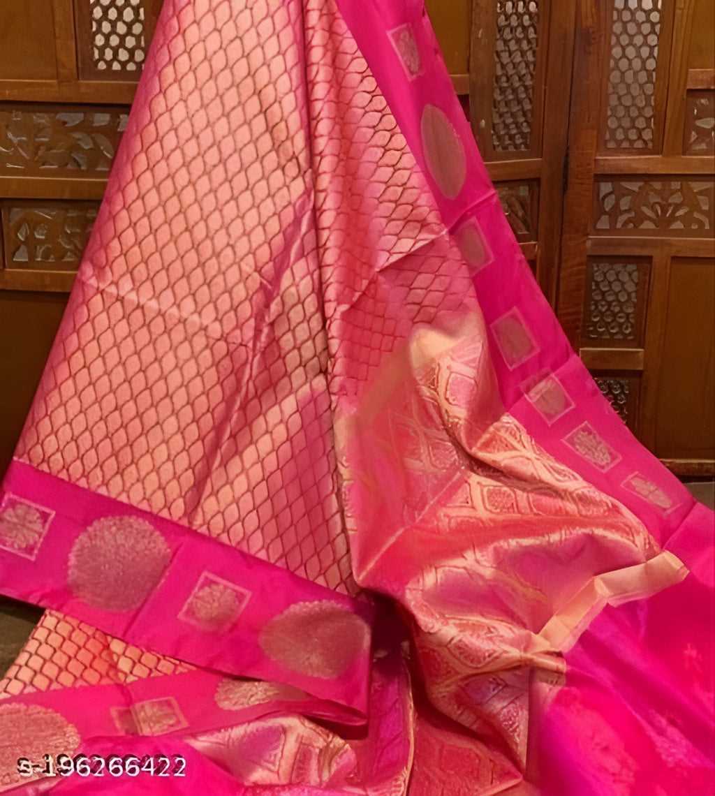 Banarasi Soft Lichi Silk Saree with Blouse OrderMeFirst