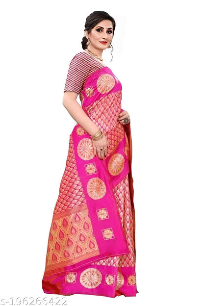 Banarasi Soft Lichi Silk Saree with Blouse OrderMeFirst