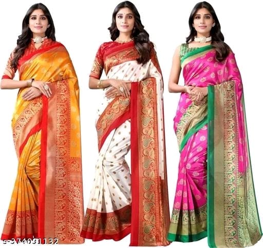 Buy 2 Get 1 Offer Jacquard Saree OrderMeFirst