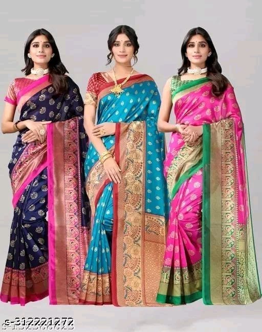 Buy 2 Get 1 Offer Jacquard Saree OrderMeFirst