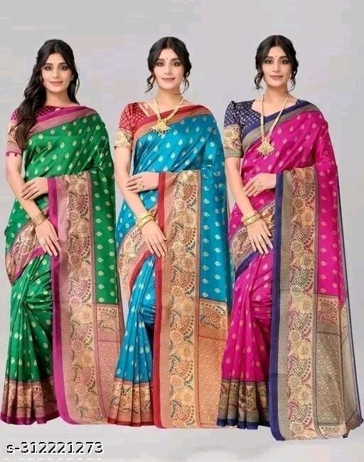 Buy 2 Get 1 Offer Jacquard Saree OrderMeFirst