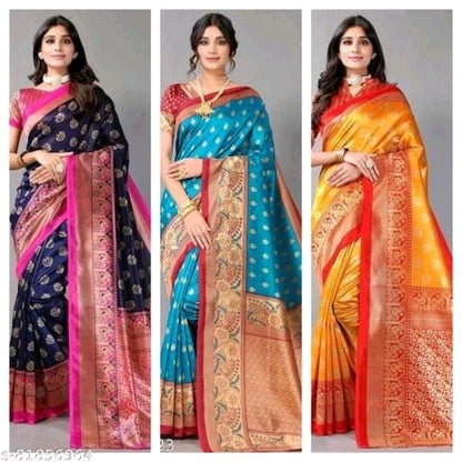 Buy 2 Get 1 Offer Jacquard Saree OrderMeFirst