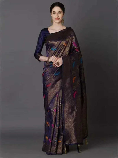 Buy Beautiful Kanjivaram Art Silk Saree With Zari Weaving OrderMeFirst