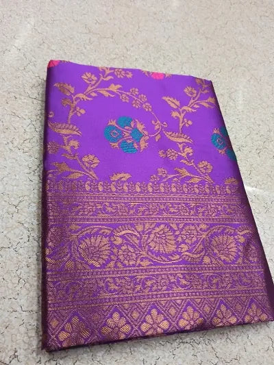 Buy Purple Kanjeevaram Silk Saree For Women OrderMeFirst