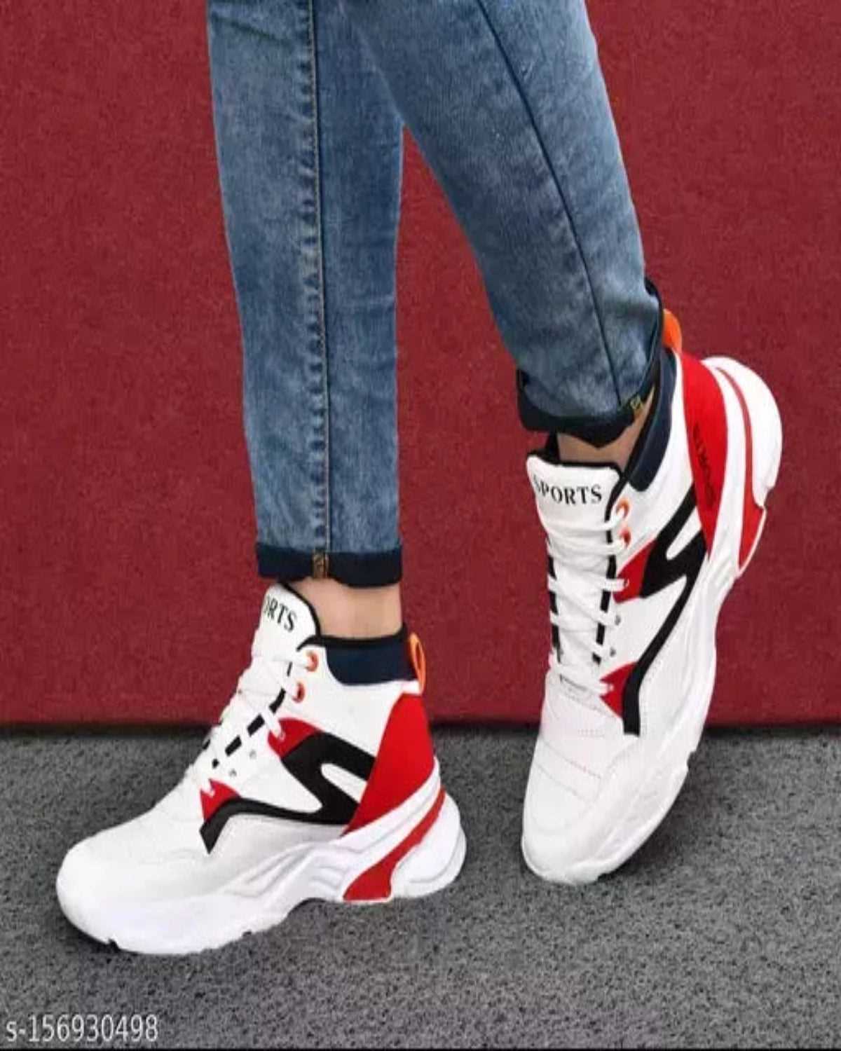 Casual Shoes Stylish Sports White Red shoes for men OrderMeFirst