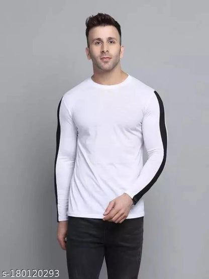 Casual Wear Black Shoulder Striped T-shirts OrderMeFirst