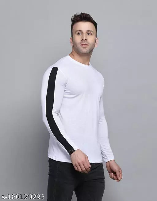 Casual Wear Black Shoulder Striped T-shirts OrderMeFirst