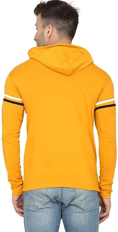 Classic Cotton Blend Striped Hoodie Tshirt for Men OrderMeFirst