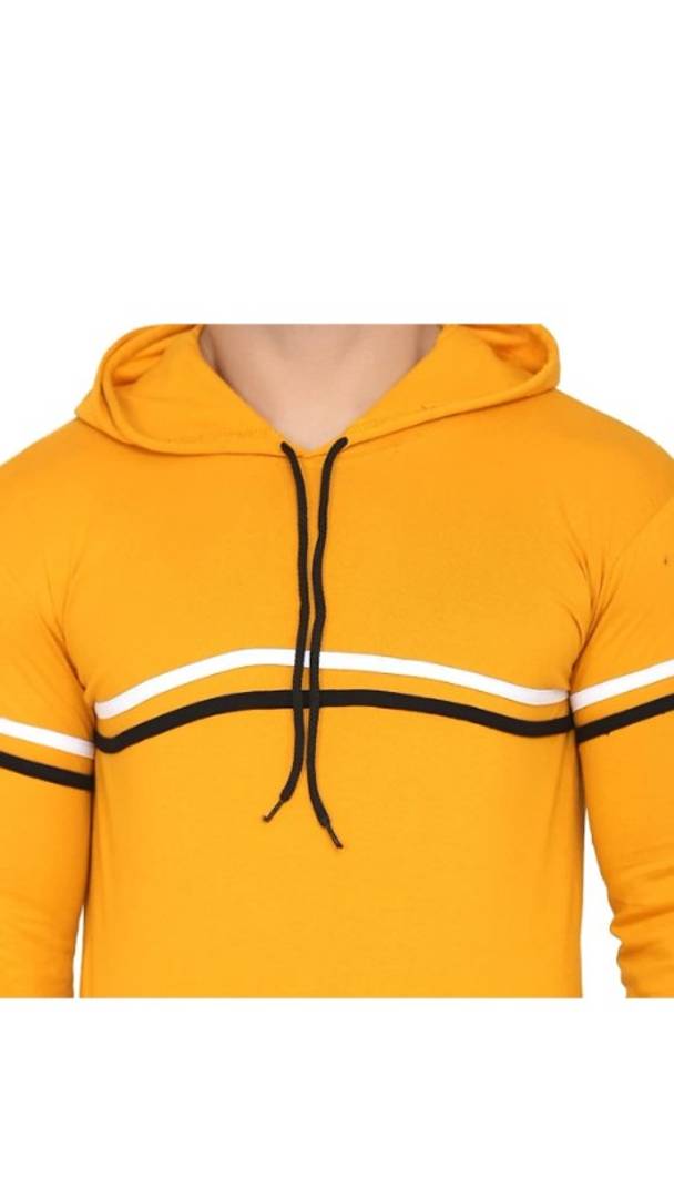 Classic Cotton Blend Striped Hoodie Tshirt for Men OrderMeFirst