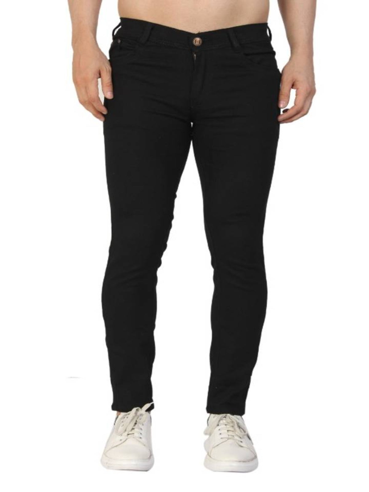 Classic Polycotton Solid Jeans For Men OrderMeFirst