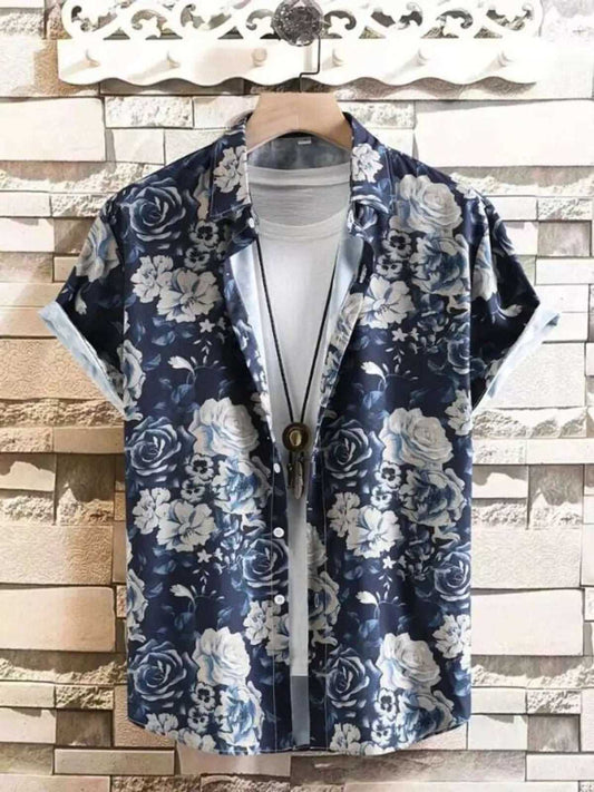 Classic Polyester Spandex Printed Casual Shirts for Mens OrderMeFirst