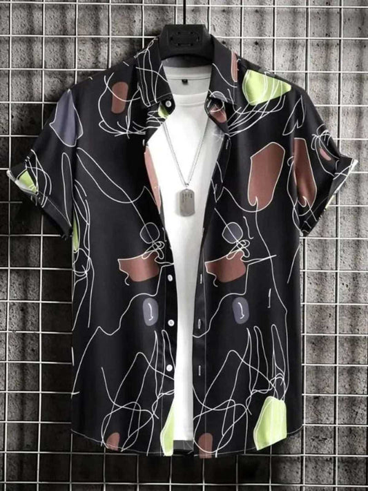 Classic Polyester Spandex Printed Casual Shirts for Mens OrderMeFirst