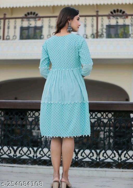 Embroidered Women Green Dress OrderMeFirst