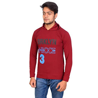 Fashionbazaar4u Men Casual Solid Printed Stylish Hoodies (M, Red) OrderMeFirst