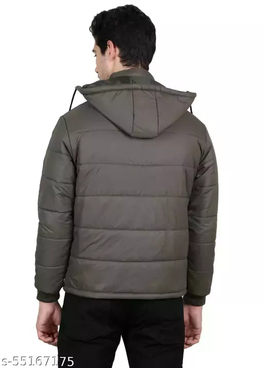 Full Sleeve Solid Men Quilted Jacket OrderMeFirst