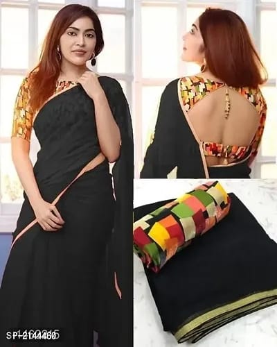 Georgette Sarees With Blouse Piece OrderMeFirst