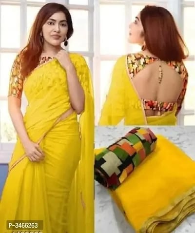 Georgette Sarees With Blouse Piece OrderMeFirst