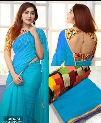 Georgette Sarees With Blouse Piece OrderMeFirst