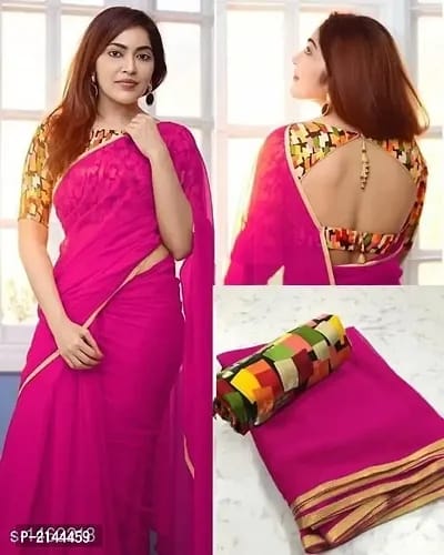 Georgette Sarees With Blouse Piece OrderMeFirst