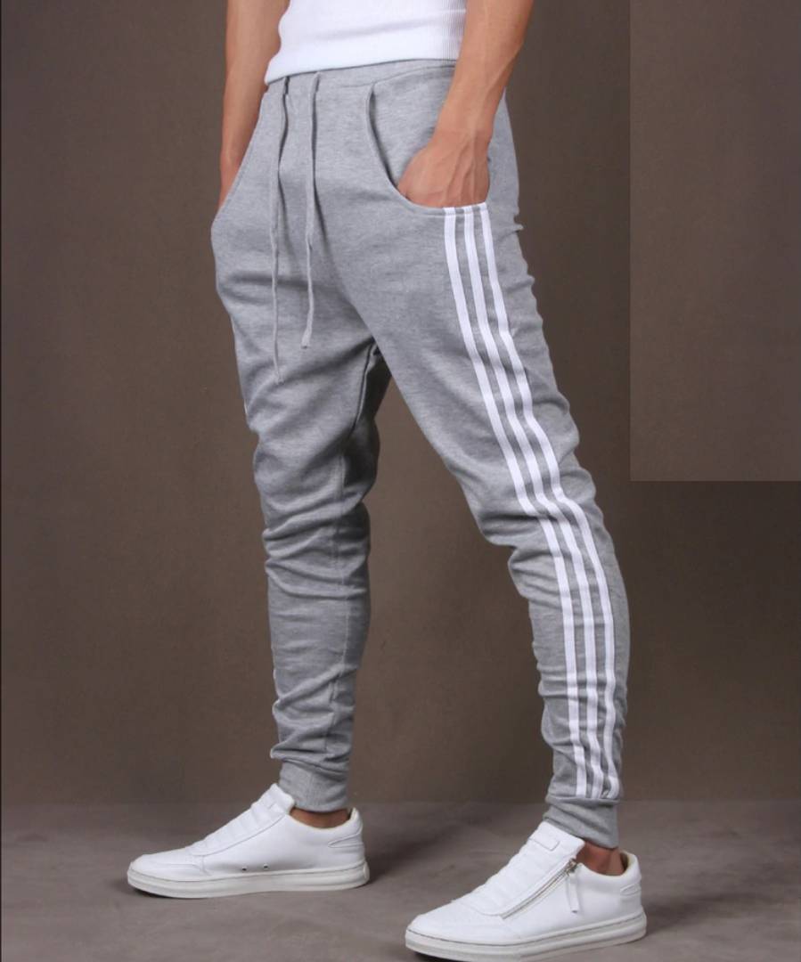 Grey  Polyester Blend Joggers OrderMeFirst