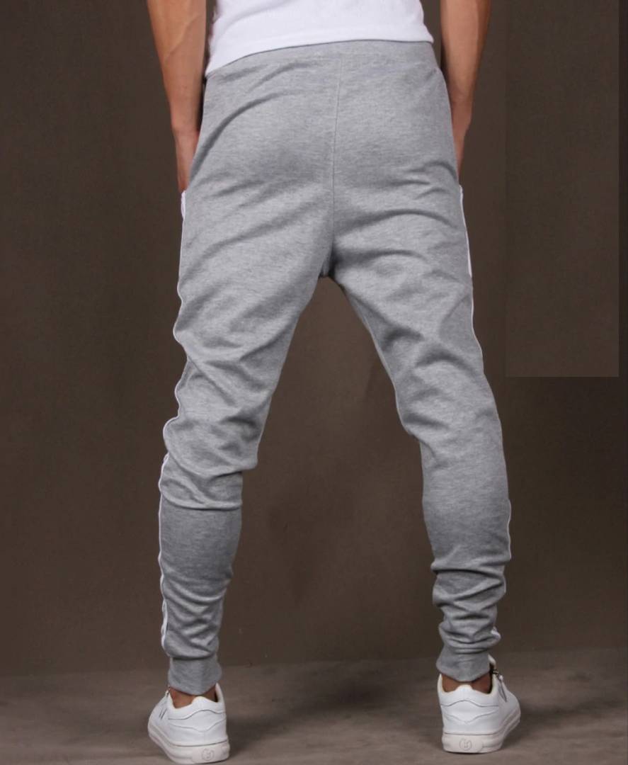 Grey  Polyester Blend Joggers OrderMeFirst