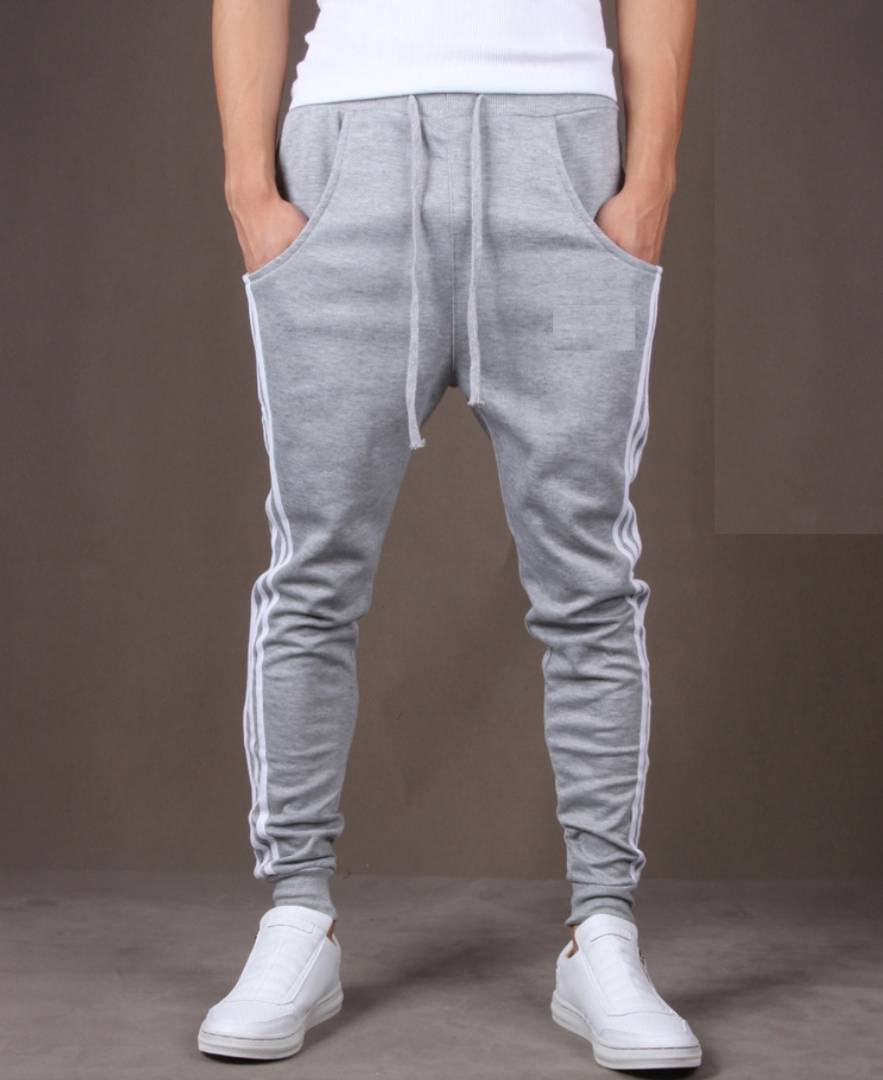 Grey  Polyester Blend Joggers OrderMeFirst