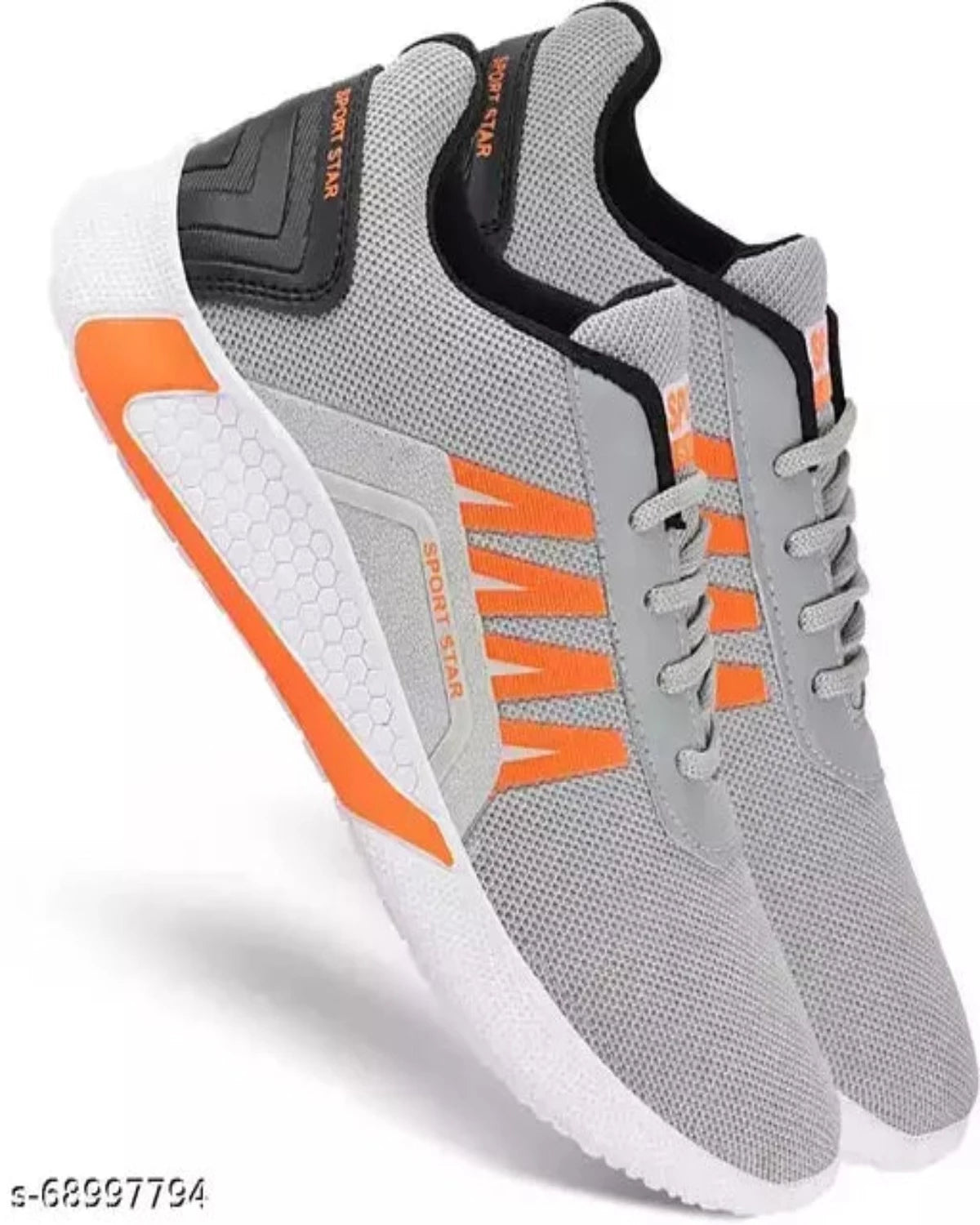 Grey Solid Running Shoes For Men OrderMeFirst