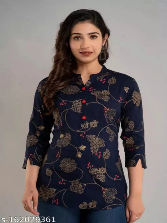 JIYA Women's Rayon Printed Stylish Top OrderMeFirst