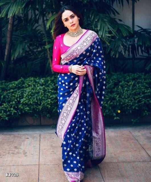 Kanjivaram Soft Silk Jacquard Saree OrderMeFirst