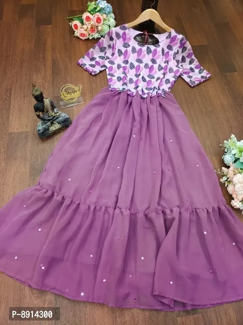 ✔️Cash On Delivery✔️- Buy Long Purple Flared Dress Online (2024)