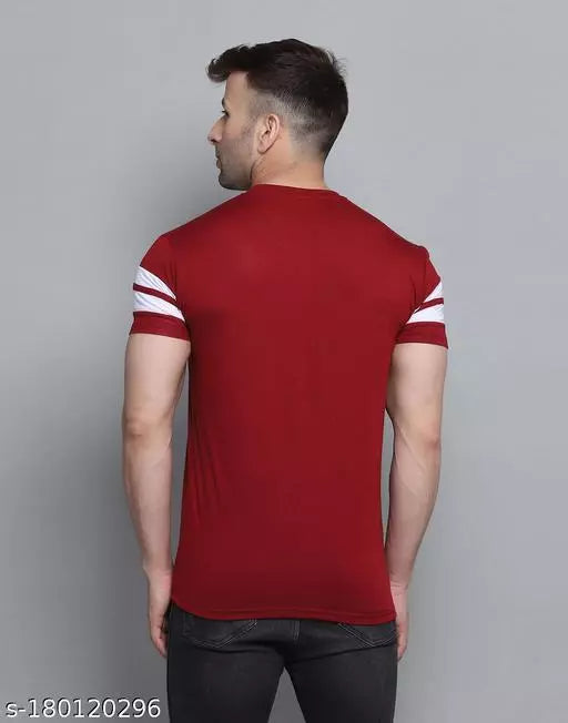 Maroon Casual Wear Striped T-shirts OrderMeFirst