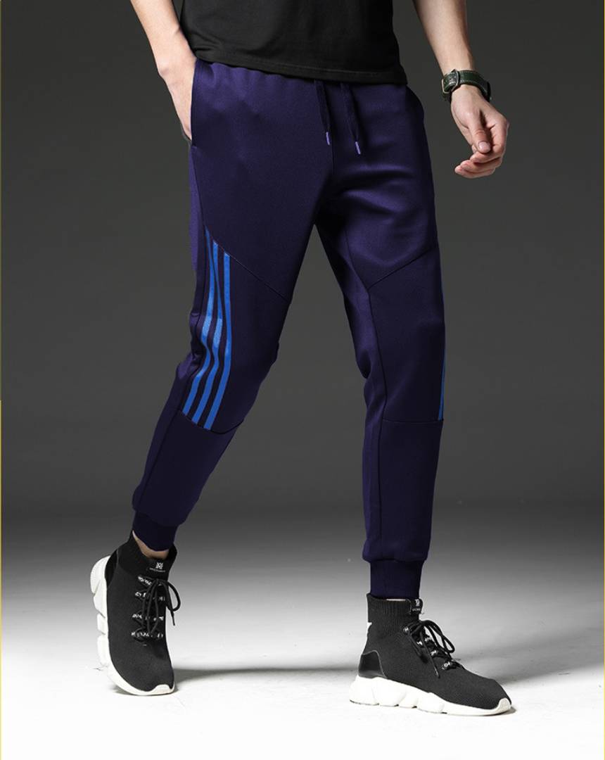 Men's Polyester Navy Blue Self Pattern Joggers OrderMeFirst