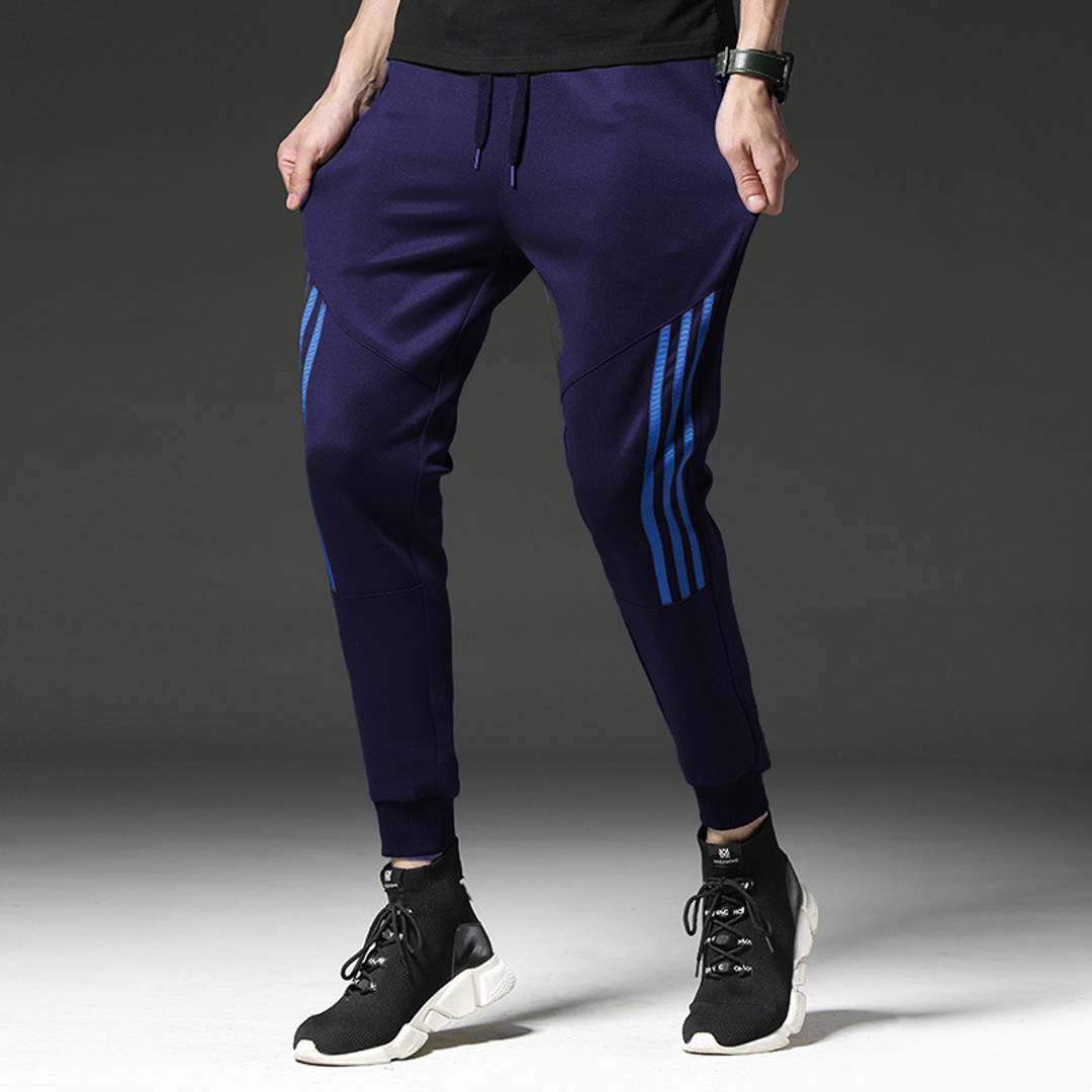 Men's Polyester Navy Blue Self Pattern Joggers OrderMeFirst